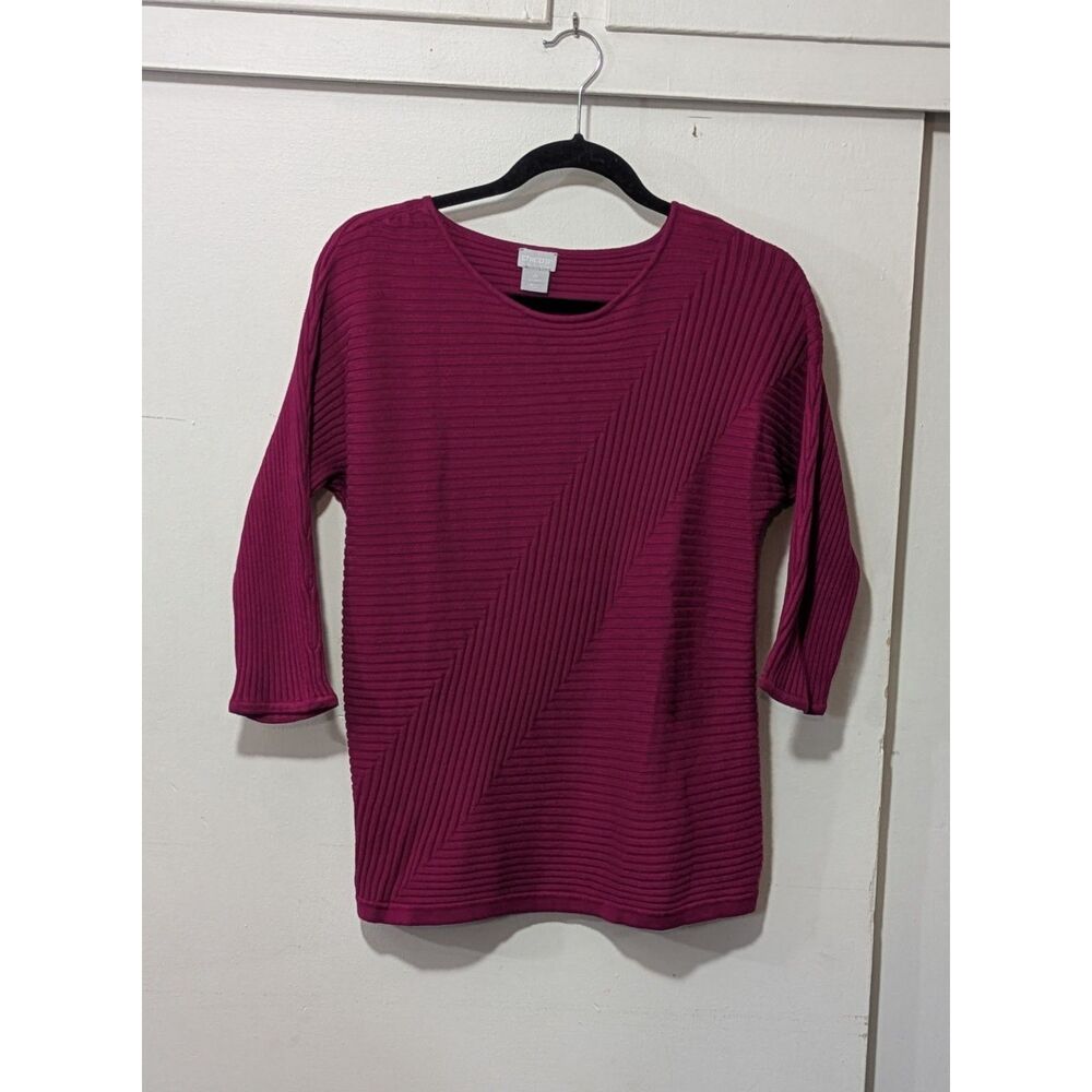 Chicos 3/4 length sleeve textured sweater Sz 0